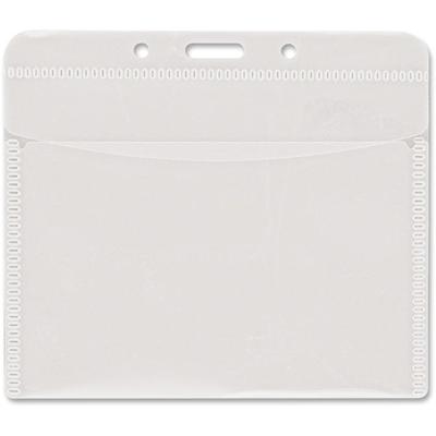Advantus PVC-Free Horizontal Badge Holder - Support 4" x 3" Media - Horizontal - Polypropylene - Clear - 50 / Pack
