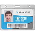 Advantus Frosted Horizontal Rigid ID Holder - Support 3.38" x 2.13" Media - Horizontal - Plastic - Frosted - 25 / Box