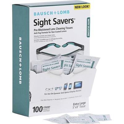 Bausch + Lomb Sight Savers Pre-Moistened Cleaning Tissues - For Eyeglasses, Display Screen, Lens, Multipurpose - Pre-moistened, Anti-fog, Anti-static, Scratch Resistant - White - 1 Pack