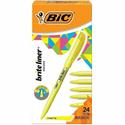 BIC Brite Liner Highlighters - Chisel Marker Point - Fluorescent Yellow Ink - Water Based - 1 Box