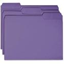 Business Source 1/3 Tab Cut Recycled Top Tab File Folder - 11 pt. - Purple - 10% Recycled - 100 / Box