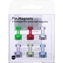 MasterVision Planning Board Magnetic Push Pins - 0.3" Diameter - 1 Each - Gray, Blue, Red
