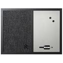 MasterVision Dry-erase Combination Board - 18" Board Height x 24" Board Width - Felt Surface - Magnetic, Lightweight - Black Medium Density Fiber (MDF) Frame - 1 Each