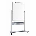 MasterVision Magnetic Dry Erase 2-sided Easel - 36" (3 ft) Width x 48" (4 ft) Height - Magnetic - Casters, Marker Tray - Assembly Required - 1 Each