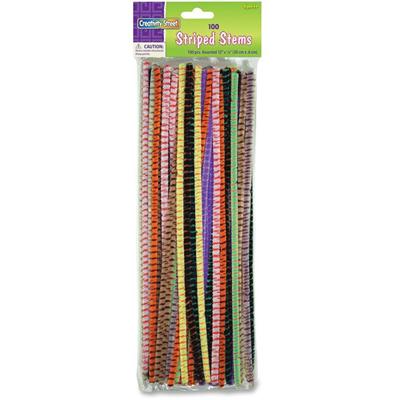 Creativity Street Jumbo Chenille Neon Pipe Cleaners - Craft Project, Classroom - 12" Height x 0.25" Width x 236.2 mil Thickness x 15" Length - Assorted - Polyester - 1 Pack