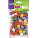 Creativity Street 1/2" Glitter PomPons - Art, Craft, Decoration, Jewelry, ClassRoom Project - 80 Piece(s) x 0.5" Diameter - Assorted - Acrylic - 1 Pack