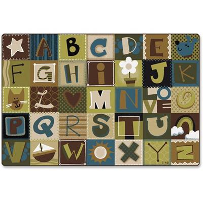 Carpets for Kids&reg; KIDSoft&trade; Toddler Alpha Blocks Nature Rug - 72" Length x 48" Width - Rectangle - Alphabet Blocks