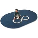 Carpets for Kids&reg; Solid Color Mt. St. Helens Carpet Rug - 108" Length x 72" Width - Oval - Navy - Nylon