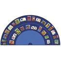 Carpets for Kids&reg; Premium Reading/The Book Semi-Circle Rug - Area Rug - 13.33 ft Length x 80" Width - Half Circle - Reading By The Book Seating