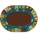 Carpets for Kids&reg; Premium Learning Blocks Nature Oval Rug - 108" Length x 72" Width - Oval - Learning Blocks Nature