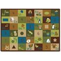 Carpets for Kids&reg; Premium Learning Blocks Nature Design Rug - 11.67 ft Length x 100" Width - Rectangle - Learning Blocks Nature