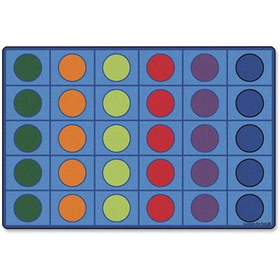 Carpets for Kids&reg; Premium Color Seating Circles Rug - 108" Length x 72" Width - Rectangle - Color Seating Circles