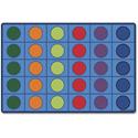 Carpets for Kids&reg; Premium Color Seating Circles Rug - 108" Length x 72" Width - Rectangle - Color Seating Circles