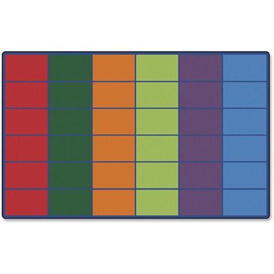 Carpets for Kids&reg; Premium Color Rows 36-space Seating Rug - 13.33 ft Length x 100" Width - Rectangle - Colorful Rows
