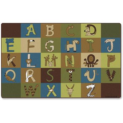 Carpets for Kids&reg; Premium A-Z Animals Nature 12' Area Rug - Area Rug - 12 ft Length x 90" Width - Rectangle - A to Z Animals - Nature