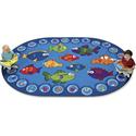 Carpets for Kids&reg; Premium Fishing For Literacy Oval Rug - 113" Length x 81" Width - Oval - Alphabet Bubbles
