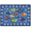 Carpets for Kids&reg; Premium Fishing 4 Literacy Rectangle Rug - 12 ft Length x 96" Width - Rectangle - Alphabet Bubbles, Numbers, Fishing For Literacy