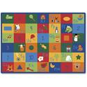 Carpets for Kids&reg; Premium Learning Blocks Rectangle Rug - 100" Length x 70" Width - Rectangle - Learning Blocks, Shapes, Numbers