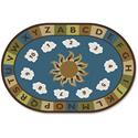 Carpets for Kids&reg; Premium Sunny Day Learn/Play Oval Rug - 108" Length x 72" Width - Oval - Sunny Day Learn & Play, Numbers, Letter