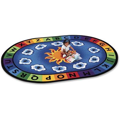 Carpets for Kids&reg; Premium Sunny Day Learn/Play Oval Rug - 113" Length x 81" Width - Oval - Sunny Day Learn & Play, Numbers, Letter