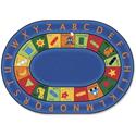 Carpets for Kids&reg; Premium Bilingual Early Learning Oval Rug - 11.67 ft Length x 99" Width - Oval - Bilingual Inner Squares