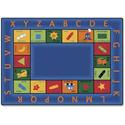 Carpets for Kids&reg; Premium Bilingual Colorful Rectangle Rug - 11.67 ft Length x 100" Width - Rectangle - Bilingual Inner Squares