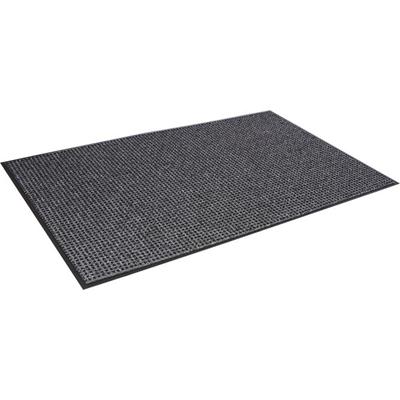 Crown Mats Oxford Wiper Scraper Mat - Floor - 60" Length x 36" Width x 0.375" Thickness - Rectangular - Olefin, Vinyl - Black, Gray - 1 Each