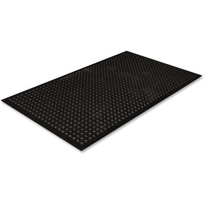 Crown Mats Safewalk-Light Economical Mat - Industry, Office, Indoor - 60" Length x 36" Width - Rectangular - Rubber - Black - 1 Each