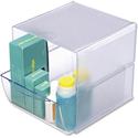 Deflecto Stackable Cube Organizer - 1 Drawer(s) - 6" Height x 6" Width x 7.20" Depth - Stackable, Removable Drawer, Removable Divider, Sturdy - Clear - Plastic - 1 Each