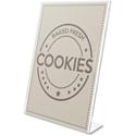 Deflecto Anti-Glare Slanted Sign Holder - Portrait - 11" Height x 8.5" Width x 2.5" Depth - Acrylic - Clear - Anti-glare, Scratch Resistant, Durable, Heavy Duty, Double-sided - 1 Each