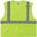 Ergodyne 8210HL Mesh Hi-Vis Safety Vest - Recommended for: Utility, Construction, Baggage Handling, Emergency, Warehouse - Large/Extra Large - Hook & Loop Closure - Polyester Mesh, Mesh Fabric - Lime - Reflective, Pocket, Breathable, Lightweight, Hig