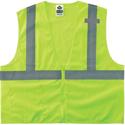 Ergodyne 8210Z Type R Economy Mesh Vest - Recommended for: Utility, Construction, Baggage Handling, Emergency, Warehouse - Large/Extra Large - Zipper Closure - Polyester Mesh, Mesh Fabric - Lime - Reflective, Pocket, Breathable, Lightweight, High Vis