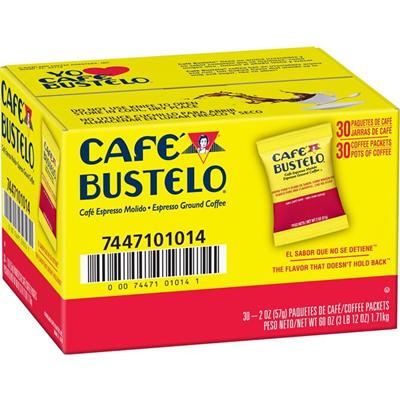 Caf&eacute; Bustelo&reg; Ground Espresso Coffee - Regular - Dark - 2 oz - Ground - Espresso Blend - 30 / Carton