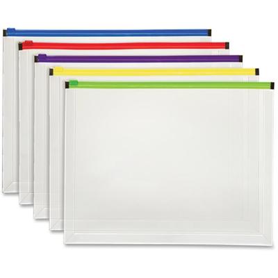 Pendaflex Color Zipper Poly Envelopes - Document - Zippered - Assorted - Poly - 1 Pack