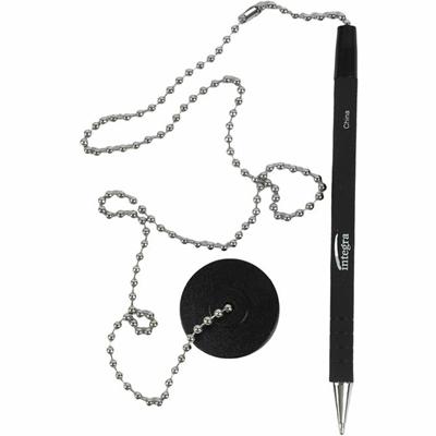 Integra Antimicrobial Rubber Barrel Counter Pen - Black Ink - Rubber Barrel - 1 Each