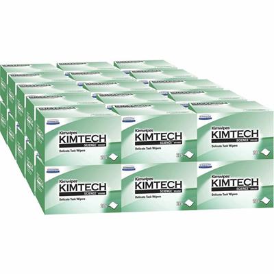 KIMTECH Science Kimwipes Delicate Task Wipers - 1 Ply - 4.39" Width x 8.20" Length - White - Virgin Fiber - 286/Pack - 1 Carton