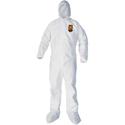 Kleenguard A40 Coveralls - Zipper Front, Elastic Wrists, Ankles, Hood & Boots - Medium - Liquid, Flying Particle Protection - White - Hood, Zipper Front, Elastic Wrist, Elastic Ankle, Breathable, Low Linting - 25 / Carton