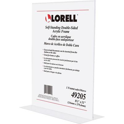 Lorell Double-sided Frame - 8.50" Holding Width x 11" Holding Height - Rectangular Shape - Double Sided - Countertop - Acrylic - 1 Each