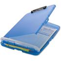 Officemate Slim Clipboard Storage Box - 1" Clip Capacity - 8 1/2" x 11" Sheet Size - Blue - 1 Each
