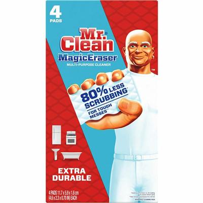 Mr. Clean Magic Eraser Extra Durable Pads - For Multipurpose - Recommended For: Dirt Remover, Grime Remover, Soil Remover - Heavy Duty, Textured - White - 4 / Box