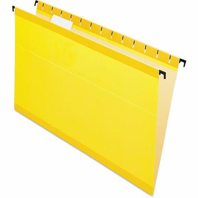 Pendaflex SureHook 1/5 Tab Cut Legal Hanging Folder - 8 1/2" x 14" - 3/4" Expansion - Yellow - Built-in Tension Spring, Reinforced Top, Sturdy, Durable, Acid-free, Reinforced Bottom - 20 / Box