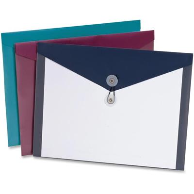 Pendaflex ViewFront Poly Envelopes - Booklet - A4 - 12 1/2" Width - Assorted, Teal, Burgundy - Poly, Polypropylene - 4 / Pack