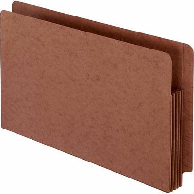 Pendaflex Straight Tab Cut Legal Recycled File Pocket - 8 1/2" x 14" - 700 Sheets Capacity - 3 1/2" Expansion - 1 Pocket(s) - 17 pt. - Red Fiber - Acid-free, Heavy Duty, Rip Proof Gusset, Reinforced Gusset, Durable - 30% Recycled - 10 / Box