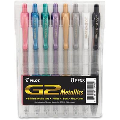 G2 Premium Gel Ink Retractable Pens - 0.7 mm Fine Pen Point - Retractable - Pink, Blue, Green, Purple Ink - Pigment-based - 8 / Pack