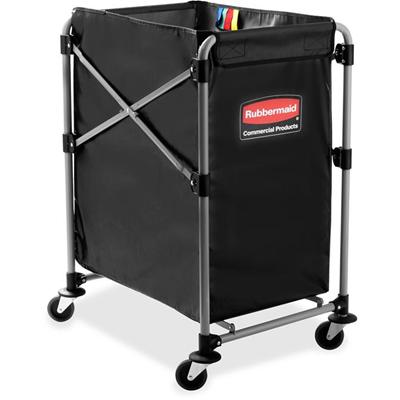 Rubbermaid Commercial 4-Bushel Collapsible X-Cart - 220 lb Load Capacity - 24.10" Length x 20.30" Width x 24" Height - Stainless Steel Frame - Black - 1 Each