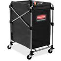 Rubbermaid Commercial 4-Bushel Collapsible X-Cart - 220 lb Load Capacity - 24.10" Length x 20.30" Width x 24" Height - Stainless Steel Frame - Black - 1 Each