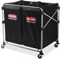 Rubbermaid Commercial Collapsible X-Cart - 220 lb Load Capacity - 35.70" Length x 24.10" Width x 34.60" Height - Stainless Steel Frame - Black - 1 Each