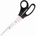 Sparco 8" Bent Multipurpose Scissors - 8" Overall Length - Bent - Stainless Steel - Black - 1 Pack