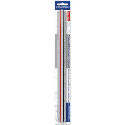 Staedtler Mars Professional Architectural Triangular Scale - 12" Length - Aluminum - Silver - 1 Each