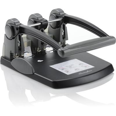 Swingline Extra-High Capacity 3-Hole Punch - Fixed Centers - 3 Punch Head(s) - 300 Sheet - 9/32" Punch Size - Metal - Black, Gray
